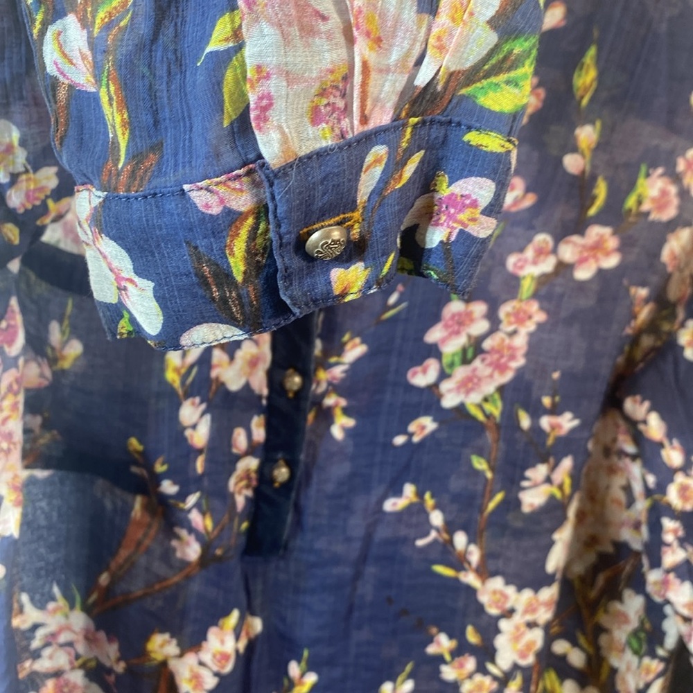 Soft Surroundings Adele Cherry Blossom/Plaid Oversized Tunic See Measurements - Picture 6 of 14